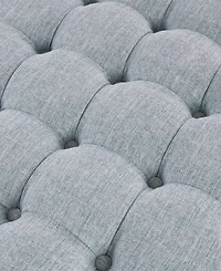 Martha Stewart Collection Terri 32" Skirted Tufted Round Ottoman