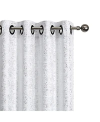 Kate Aurora 2 Piece Sadie Metallic Sparkle Grommet Top Room Darkening Curtain Panels