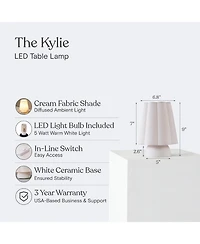 Brightech Ceramic Small Led Desk Lamp with Fabric Shade