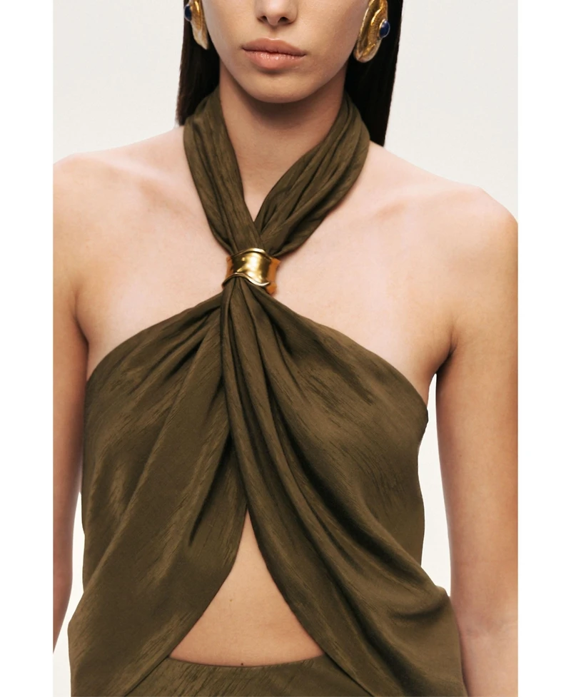 Nocturne Women's Twist Halter Neck Bustier