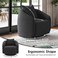 Boyel Living Swivel Barrel Chair Velvet Accent Armchair 360 Degree Club for Room Bedroom Reception