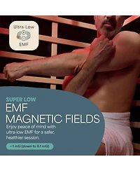 Lifepro Infrared Sauna for Home - 2 Person Indoor Low Emf Full Spectrum Sauna with Red Light Therapy, Hemlock Wood, Bluetooth & Chromotherapy