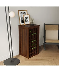 flynama Modular 32-Bottle Wine Bar Buffet Cabinet