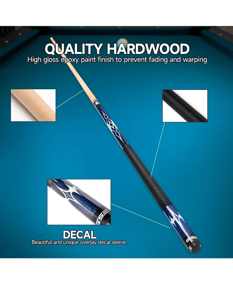 Gse Games & Sports Expert 58" 2-Piece Canadian Maple Hardwood Billiard Pool Cue Stick - 21oz