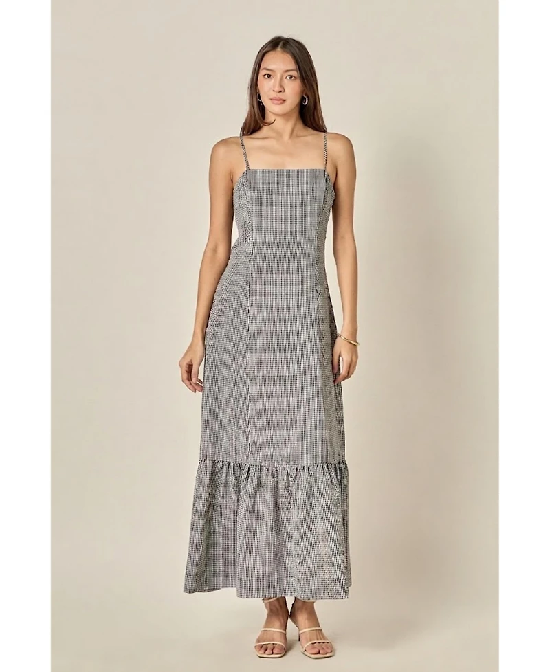 English Factory Women's Gingham Maxi Dress
