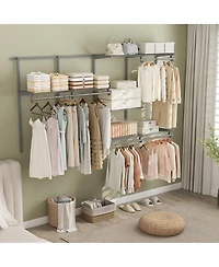 Gouun Closet with Dual Hanging Sections and Doors