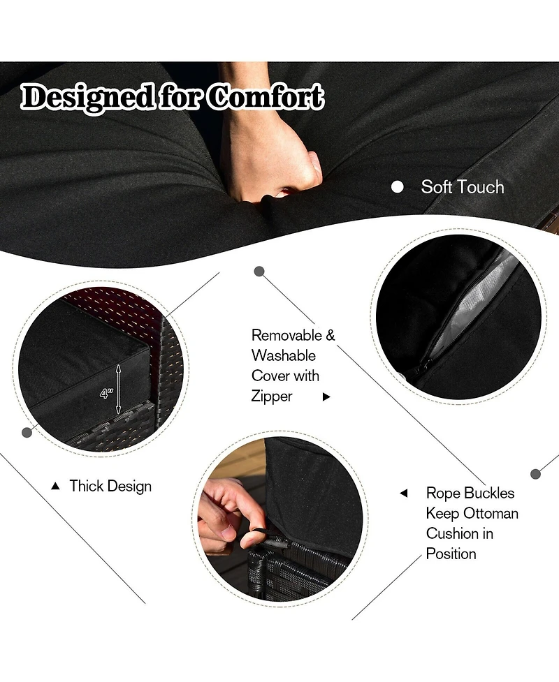 Gymax 8 Piece Patio Rattan Sectional Furniture Set w/ Waterproof Cover Cushions