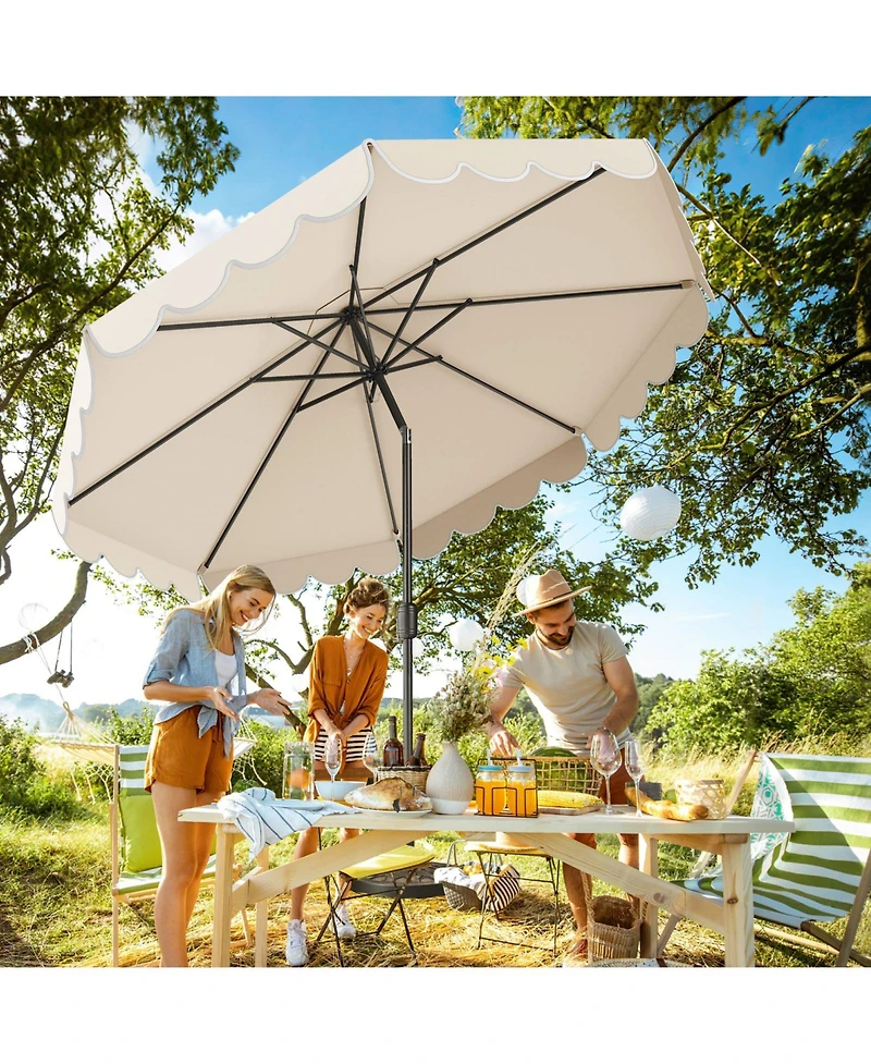 Slickblue Patio Umbrella Outdoor Market with Crank Tilt Adjustment