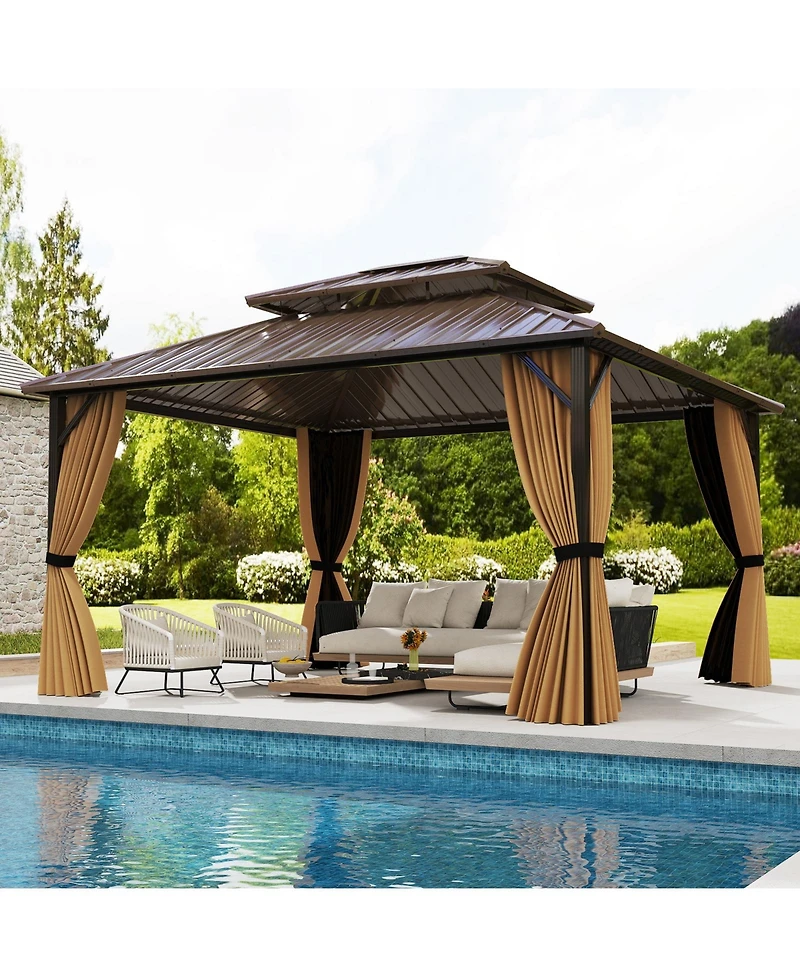 Slickblue Outdoor Hardtop Gazebo for Patio Lawn Garden Party Tent