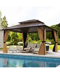 Slickblue Outdoor Hardtop Gazebo for Patio Lawn Garden Party Tent