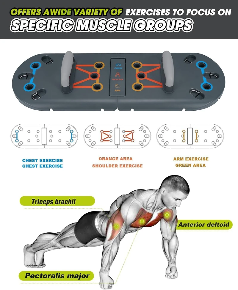 Hikeen Home Workout Equipment to Help Achieve Fitness Goals, 27-in-1 Portable Gym Exercise Equipment with Compact Push-Up Board, Resistance Bands