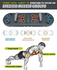 Hikeen Home Workout Equipment to Help Achieve Fitness Goals, 27-in-1 Portable Gym Exercise Equipment with Compact Push-Up Board, Resistance Bands