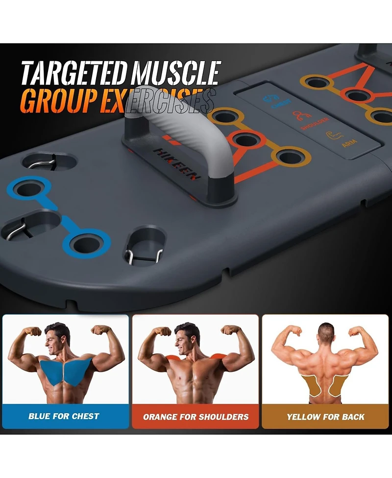 Hikeen Push Up Board - Portable Push Up Bar for Home and Travel, Multi-Functional Fitness Workout Equipment | Ideal Home Gym Equipment