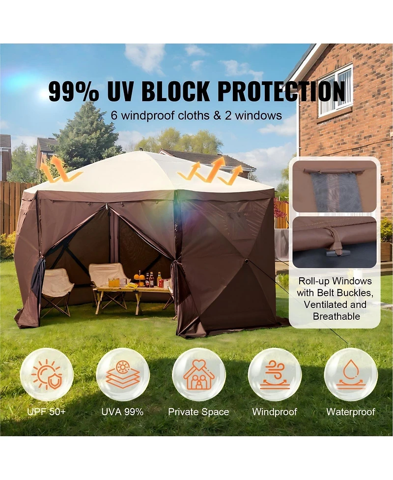 Gouun 11.5 x 11.5 ft Pop-Up Gazebo Screen Tent with Privacy Panels