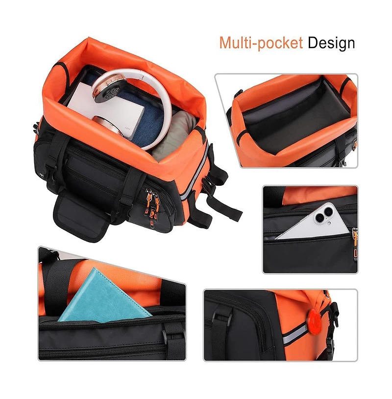 Hikeen Bike Rack Bag Expandable 13L to 24L Bicycle Rear Trunk Bag with Shoulder Strap Waterproof Cycling Storage for Commuting Travel