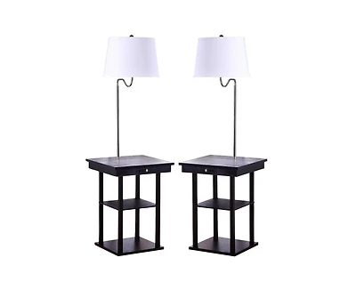 Madison Led Table & Lamp Combo with Charging Usb Ports, Set of 2