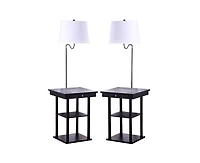 Madison Led Table & Lamp Combo with Charging Usb Ports, Set of 2
