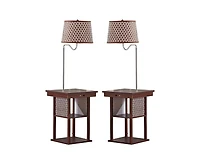 Madison Led Table & Lamp Combo with Charging Usb Ports, Set of 2