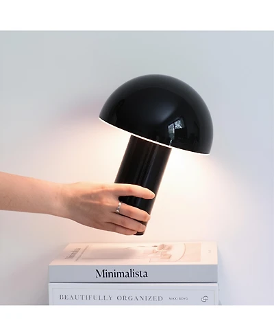 Brightech Celia Portable Led Table Lamp with Dome Mushroom Shade