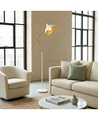 Swoop Led Reading Floor Lamp with Adjustable Head and Gold Accent (69")