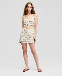 And Now This Women's Sequin Crochet Miniskirt, Macy's Exclusive