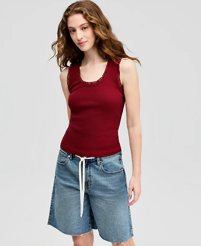 And Now This Women's Sleeveless Lace-Trim Tank Top, Macy's Exclusive