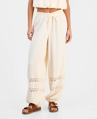 And Now This Women's Cotton Crochet-Trim Jogger Pants, Macy's Exclusive