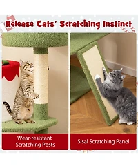 Cozito Cat Tree 61 inch Christmas with Sisal Posts and 2 Condos