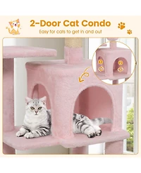 Cozito Cat Tower 44 in Multi-Level with 2-Door Condo and Top Perch