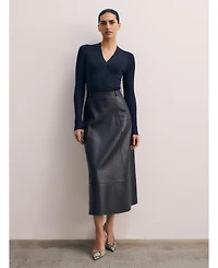 The Fold Women's Andalo Leather Skirt