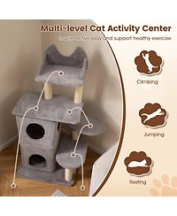 Cozito Cat Tree 48 in with 2-Story Condo and Three Hideaway Caves