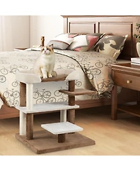 Cozito Cat Tree 28 inch 2-in-1 Pet Steps with Sisal Posts and Platforms