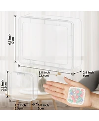 Gnuadz 31pcs Bead Organizer Box Plastic Storage Cases Mini Clear Containers Hinged Lid Rectangle Diy Craft
