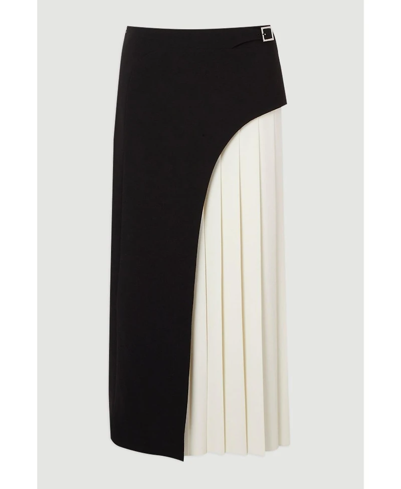Karen Millen Women's Tailored Buckle Detail Midi Skirt