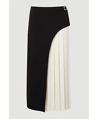 Karen Millen Women's Tailored Buckle Detail Midi Skirt