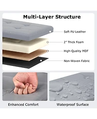 Gouun 43-Inch Linen Folding Storage Ottoman Bench with Padded Top