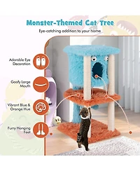 Cozito Cat Tower Monster-Themed with Hanging Condo Long Plush