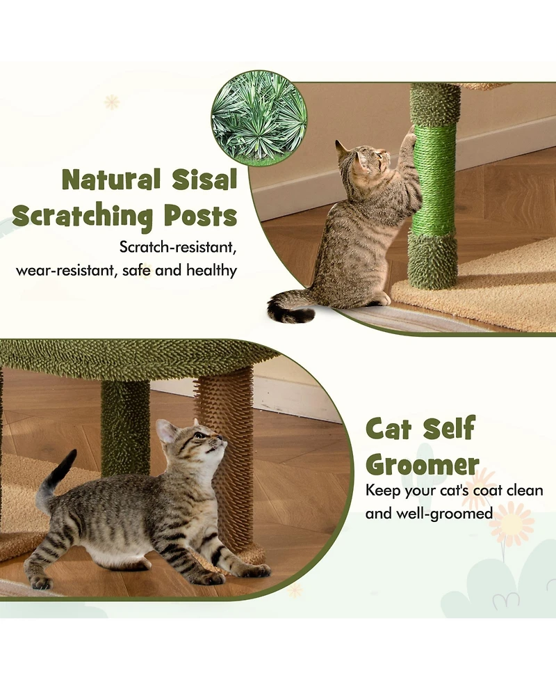 Cozito Cat Tree 59 inch Cactus with Capsule Condo and Sisal Posts