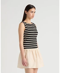 Nvlt Women's Twofer Dress with Ruffled Poplin Skirt