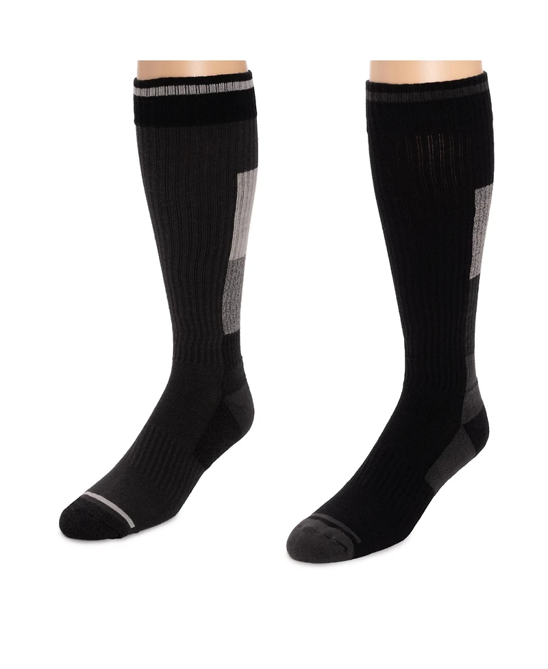 Muk Luks Men's Ruff N Tuff Work Wear Cotton Blend Compression Socks, 2 Pair Pack
