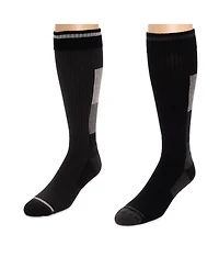 Muk Luks Men's Ruff N Tuff Work Wear Cotton Blend Compression Socks, 2 Pair Pack