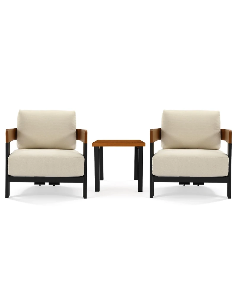 Tribesigns 2-Piece Patio Conversation Set, Patio Sofa with Removable Cushions, Outdoor Armchair with Meatl Frame & Thick Seat Cushion (No Table)