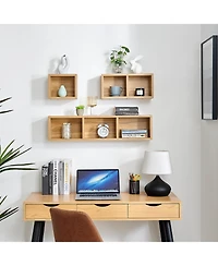Danya B Bauhaus Floating Geometric Cubby Wall Shelves