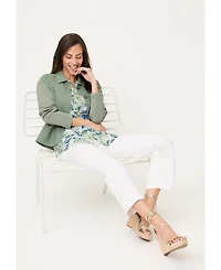 Olsen Women's Botanical Print Tunic Shirt