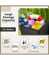 Sugift Outdoor Resin Storage Side Table with Removable Lid