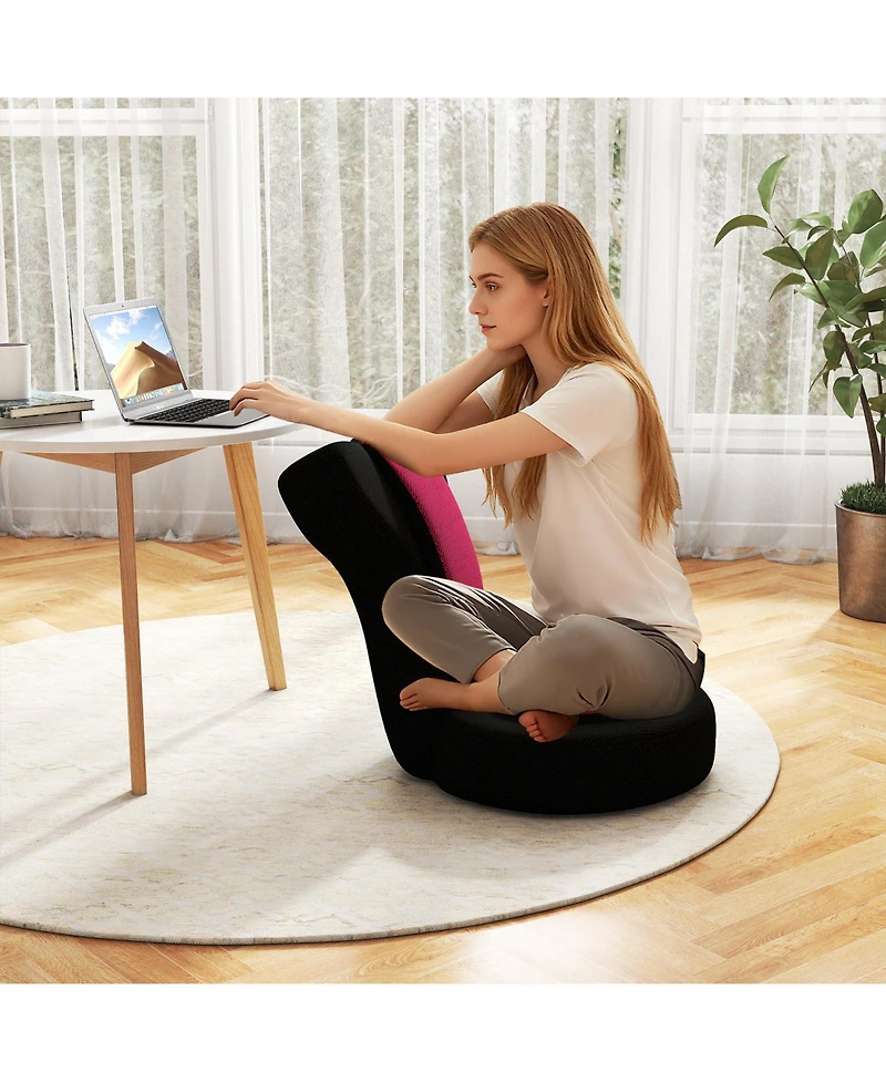 Sugift Floor Comfy Gaming Leisure Chair with Adjustable Headrest and Backrest