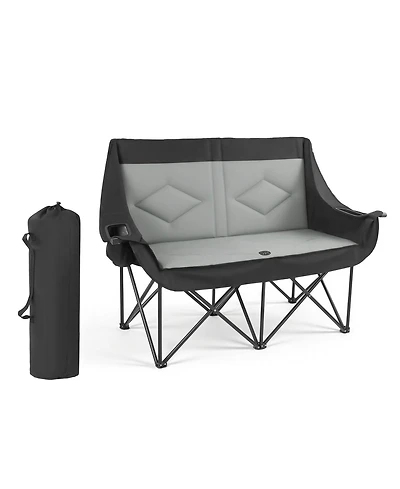 Mecale Double Camping Chair for Two 660 lbs with Dual Cup Holders