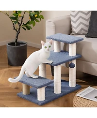 Cozito Cat Stairs 3-Tier 20 in with Scratching Posts and Toy Ball