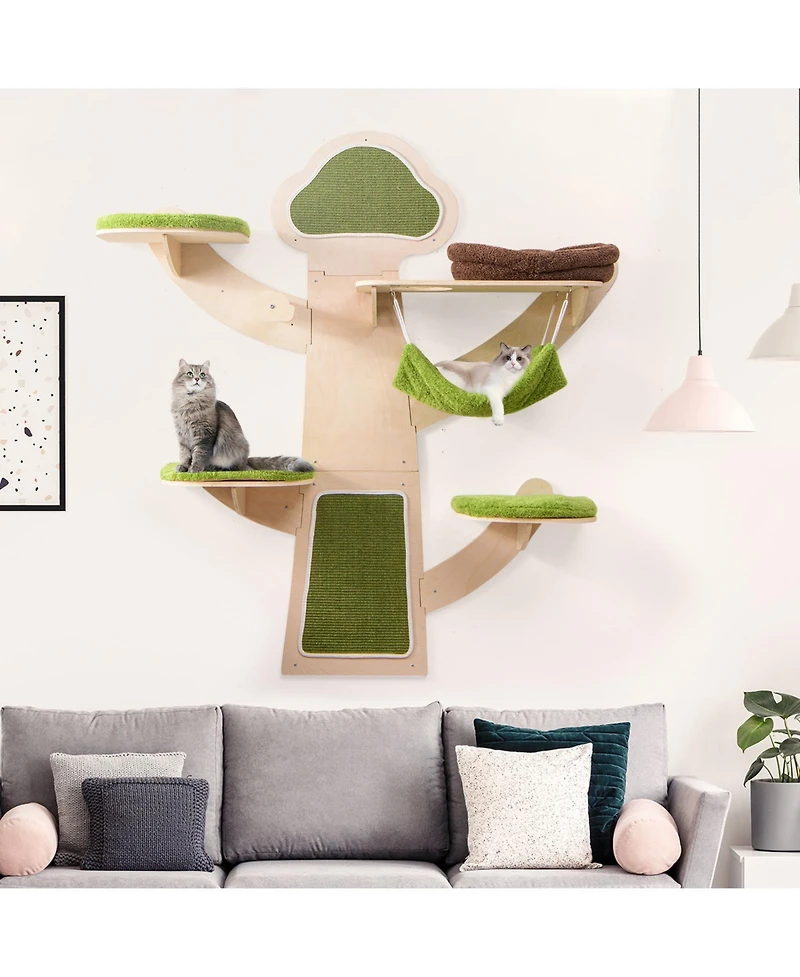 Cozito Cat Tower Wall-Mounted Shelves Furniture with Bed