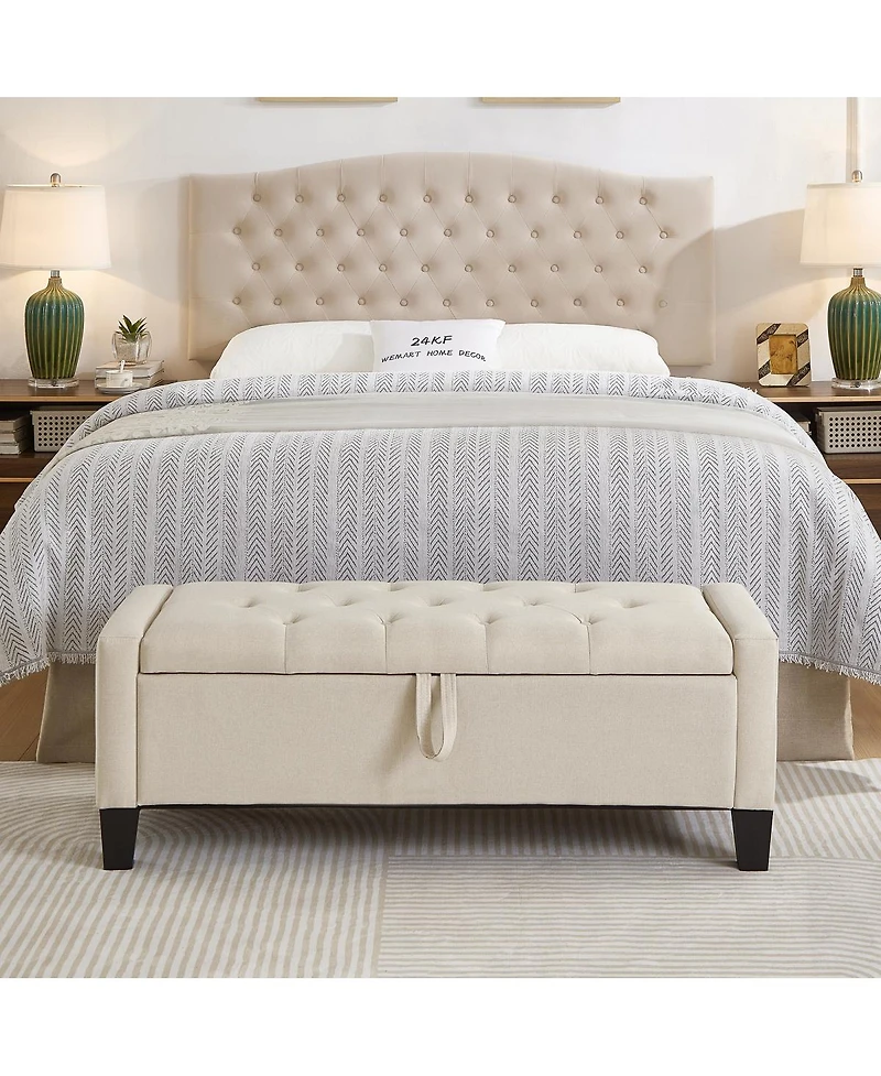 Streamdale Furniture Storage Ottoman Bench with Safety Hinge